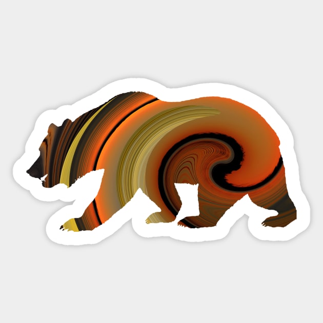 Abstract Grizzly Sticker by Whisperingpeaks